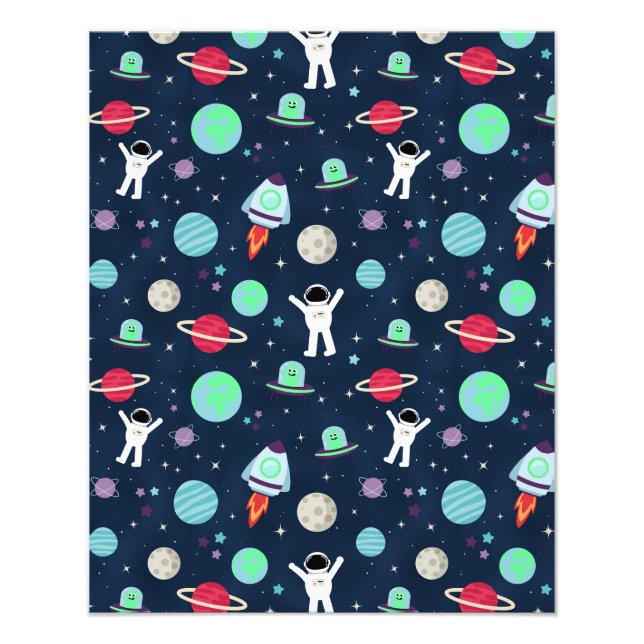 Space Pattern illustration Photo Print (Front)