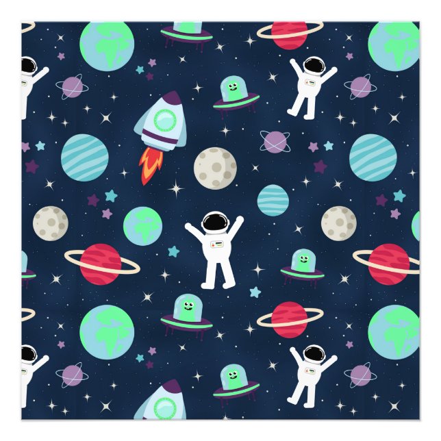 Space Pattern illustration Photo Print (Front)