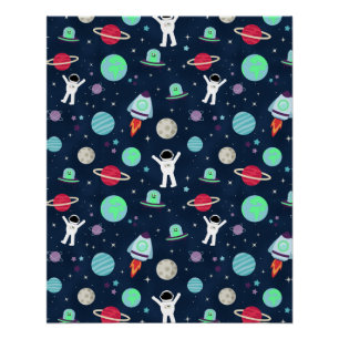 Space Pattern illustration Poster