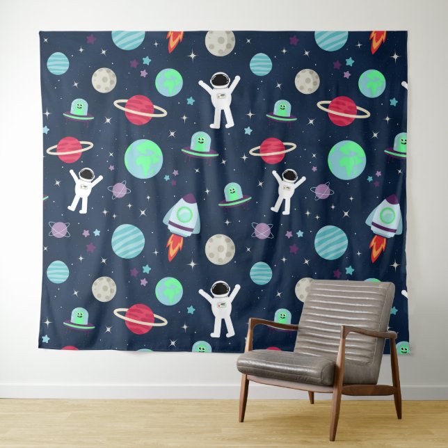 Space Pattern illustration Tapestry (In Situ (Horizontal))