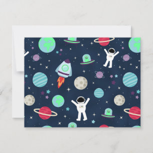 Space Pattern illustration Thank You Card