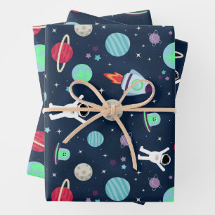 Space Pattern illustration Wrapping Paper Sheet
