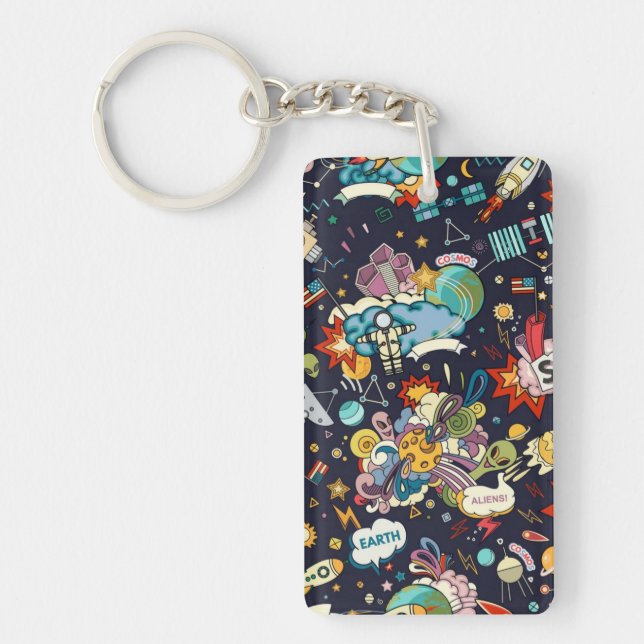 Space pattern key ring (Front)