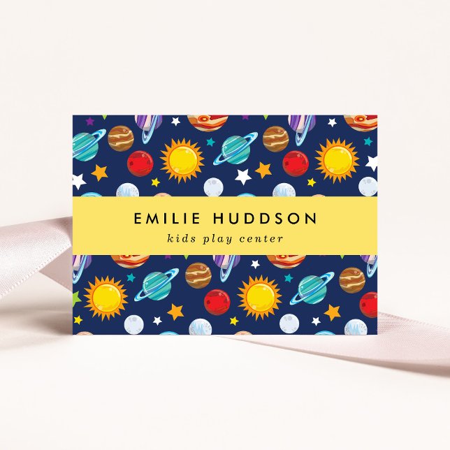 Space Pattern, Kids Play Centre, Activity Centre Business Card (Creator Uploaded)