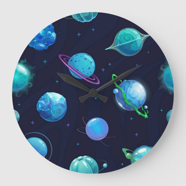 Space pattern large clock (Front)