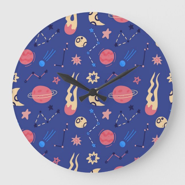 Space pattern large clock (Front)