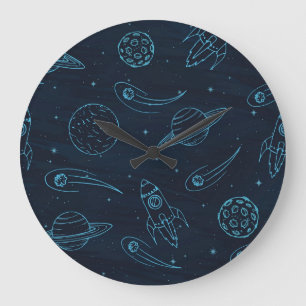 Space pattern large clock