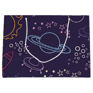 Space pattern large gift bag