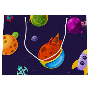 Space pattern large gift bag