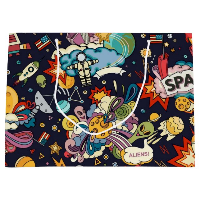 Space pattern large gift bag (Front)
