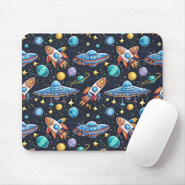 Space Pattern Mouse Mat (With Mouse)