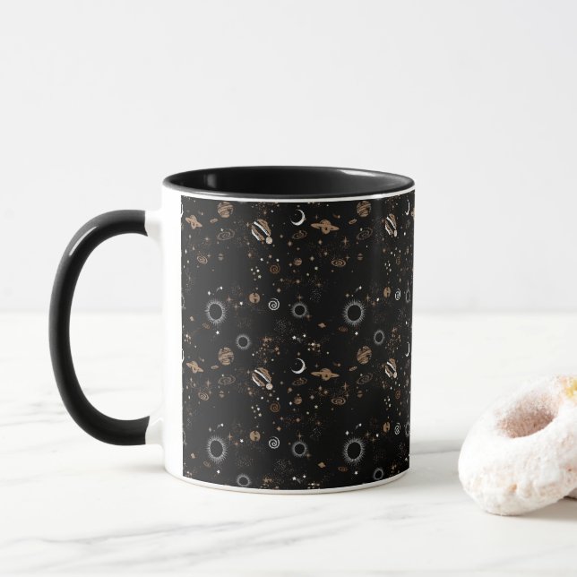 Space Pattern  Mug (With Donut)