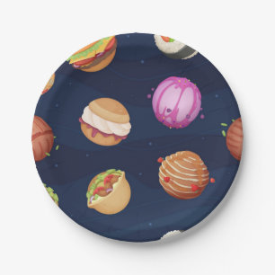 Space pattern paper plate