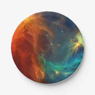 Space pattern paper plate