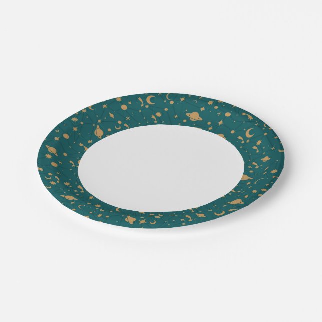 Space pattern paper plate (Angled)