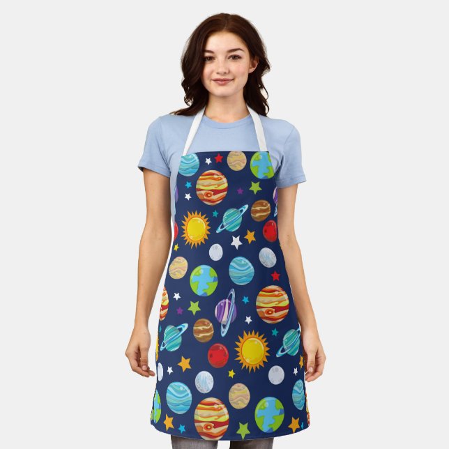 Space Pattern, Planets, Stars, Cosmos, Galaxy Apron (Worn)