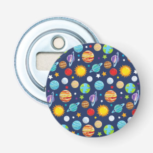 Space Pattern, Planets, Stars, Cosmos, Galaxy Bottle Opener