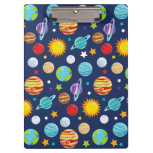 Space Pattern, Planets, Stars, Cosmos, Galaxy Clipboard