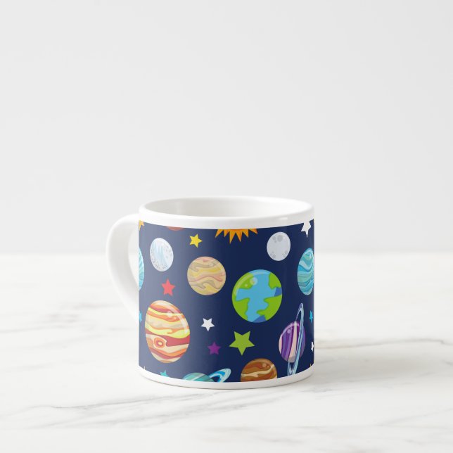 Space Pattern, Planets, Stars, Cosmos, Galaxy Espresso Cup (Front Left)