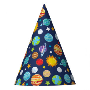 Space Pattern, Planets, Stars, Cosmos, Galaxy Party Hat