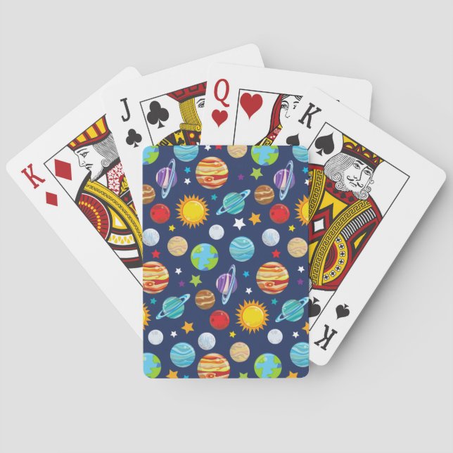 Space Pattern, Planets, Stars, Cosmos, Galaxy Playing Cards (Back)