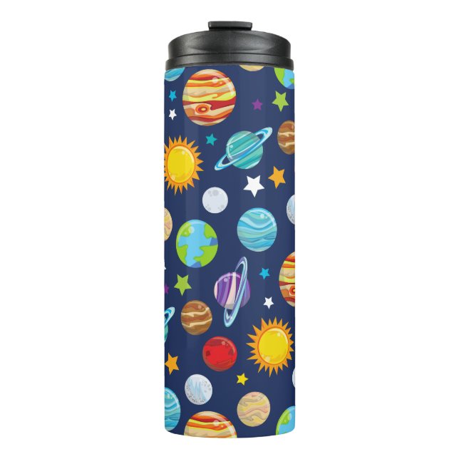 Space Pattern, Planets, Stars, Cosmos, Galaxy Thermal Tumbler (Front)