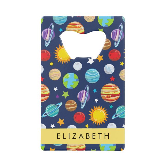 Space Pattern, Planets, Stars, Cosmos, Your Name (Front)