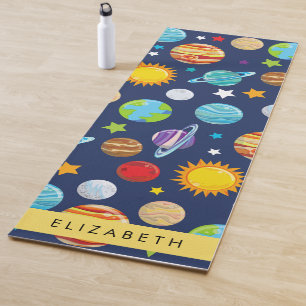 Space Pattern, Planets, Stars, Cosmos, Your Name Yoga Mat