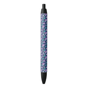 Space Pattern, Planets, Stars, Galaxy, Cosmos Black Ink Pen