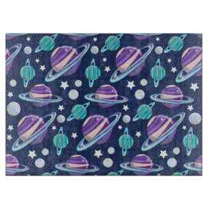 Space Pattern, Planets, Stars, Galaxy, Cosmos Cutting Board