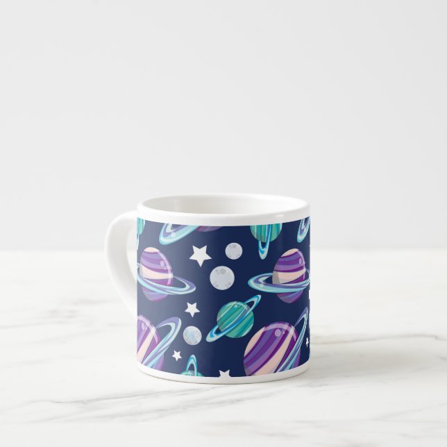 Space Pattern, Planets, Stars, Galaxy, Cosmos Espresso Cup (Front Left)