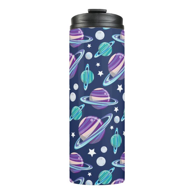 Space Pattern, Planets, Stars, Galaxy, Cosmos Thermal Tumbler (Front)