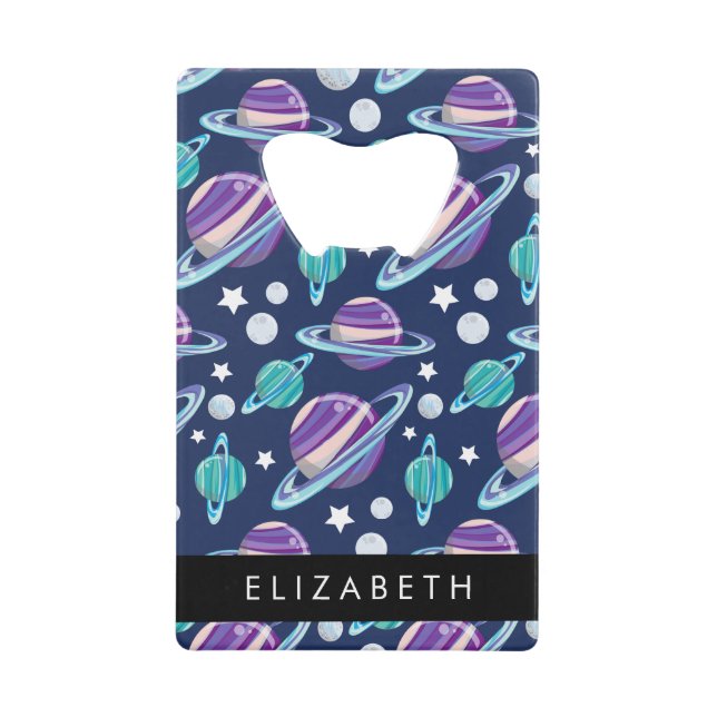 Space Pattern, Planets, Stars, Galaxy, Your Name (Front)