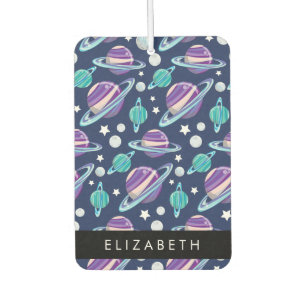 Space Pattern, Planets, Stars, Galaxy, Your Name Car Air Freshener