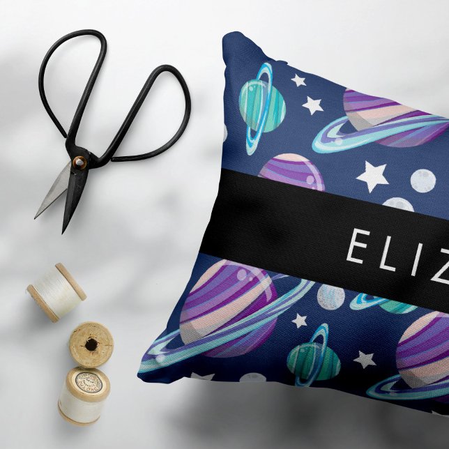 Space Pattern, Planets, Stars, Galaxy, Your Name Pillowcase (Creator Uploaded)