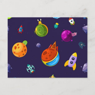 Space pattern postcard