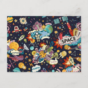Space pattern postcard