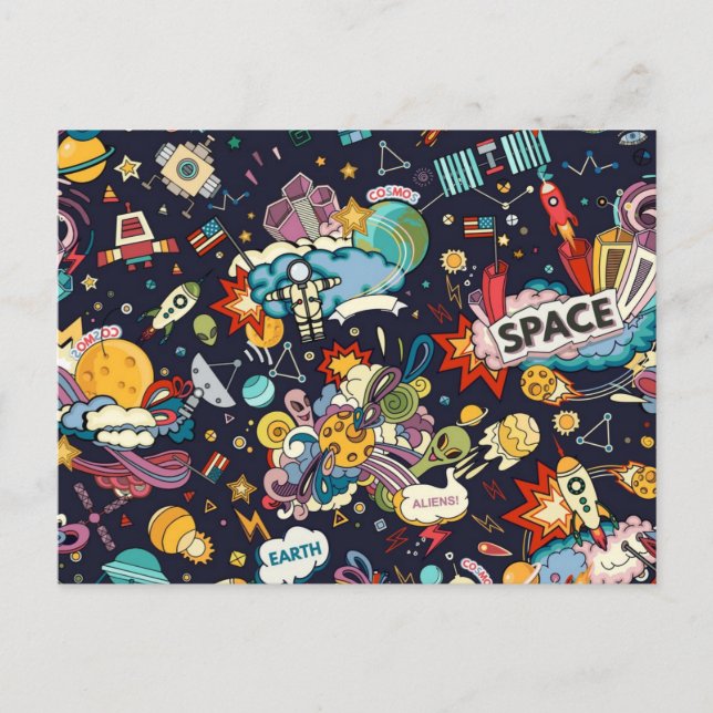 Space pattern postcard (Front)
