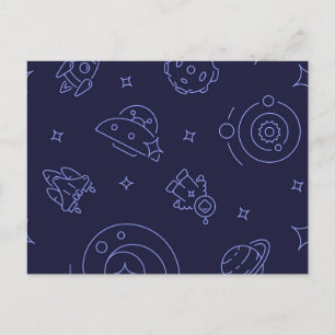 Space pattern postcard