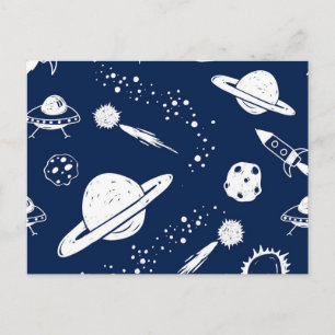 Space pattern postcard