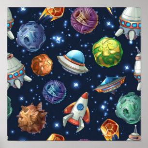 Space pattern poster