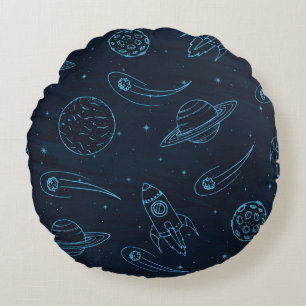 Space pattern round cushion