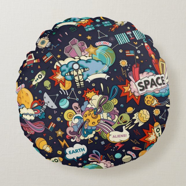 Space pattern round cushion (Front)