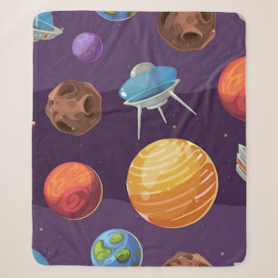 Space pattern sherpa blanket