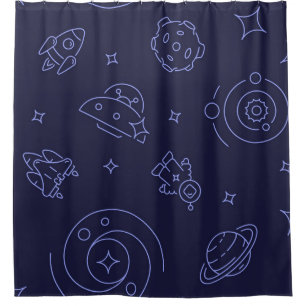 Space pattern shower curtain