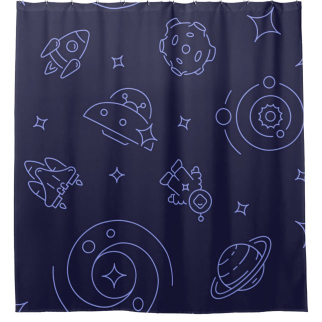Space pattern shower curtain (Front)
