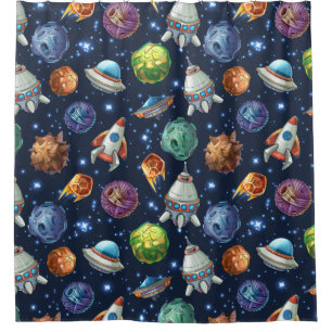 Space Pattern Shower Curtain
