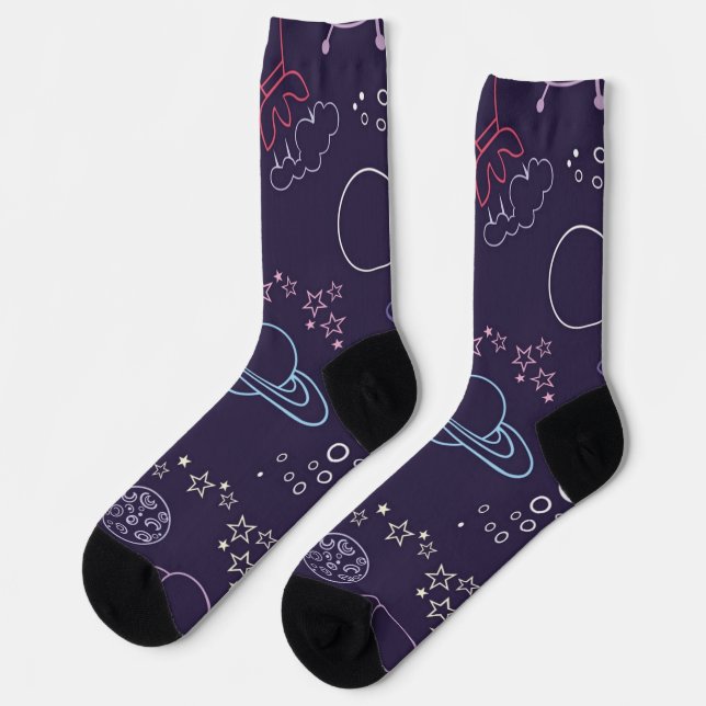 Space pattern socks (Left)