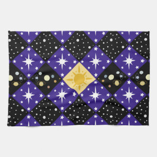 Space Pattern Tea Towel