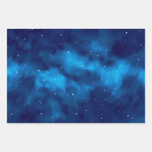 Space pattern wrapping paper sheet (Front)